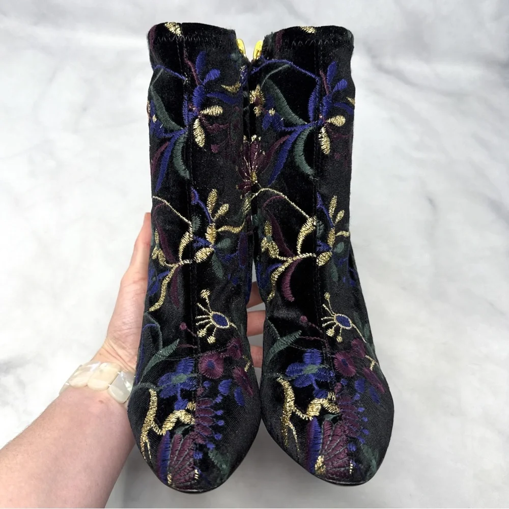 Giuseppe Zanotti Bimba Magdalena Floral Embroidered Stiletto Heeled Ankle Boots
